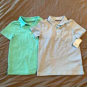 Kids Polo Shirt Set - Blue Stripe & Aqua/Ocean
